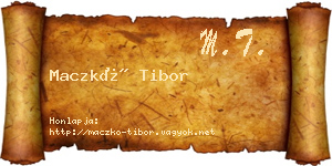 Maczkó Tibor névjegykártya